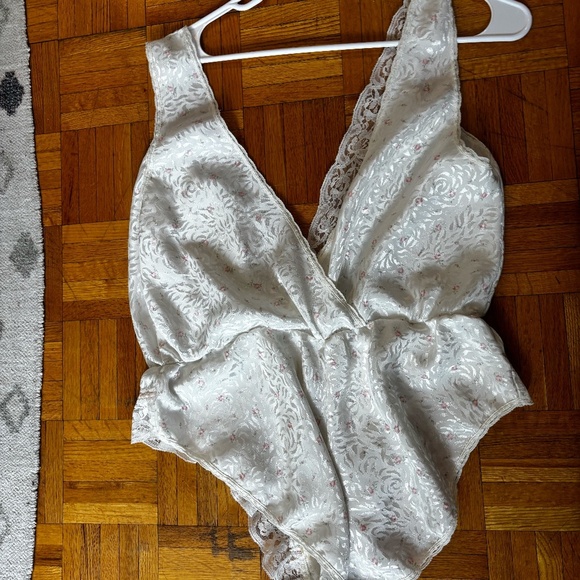 vintage bodysuit lace and pink ribbon 80s - Picture 7 of 7